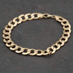 Second Hand 9ct Yellow Gold 8.5 Inch Curb Chain Bracelet 41081248