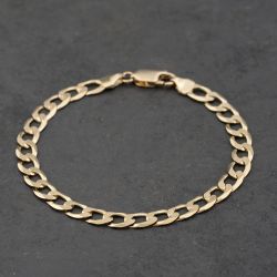 Second Hand 9ct Yellow Gold 7.5 Inch Curb Chain Bracelet 41081250
