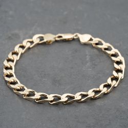 Second Hand 9ct Yellow Gold 8 Inch Curb Chain Bracelet 41081256