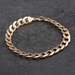 Second Hand 9ct Yellow Gold 8.5 Inch Curb Bracelet 41081270
