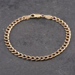 Second Hand 9ct Yellow Gold 8.5 Inch Curb Chain Bracelet 41081271