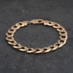 Second Hand 9ct Yellow Gold Heavy 8.5 Inch Curb Chain Bracelet 41081274