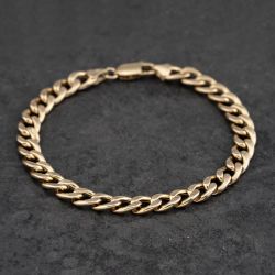 Second Hand 9ct Yellow Gold 8 Inch Curb Chain Bracelet 41081276