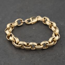 Second Hand 9ct Yellow Gold 8.5 Inch Belcher Chain Bracelet 41081281