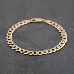 Second Hand 9ct Yellow Gold 8.5 Inch Curb Chain Bracelet 41081287