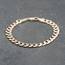 Second Hand 9ct Yellow Gold 8 Inch Curb Chain Bracelet 41081289
