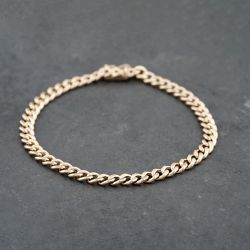 Second Hand 9ct Yellow Gold 8 Inch Curb Chain Bracelet 41081290