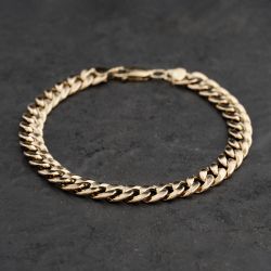 Second Hand 9ct Yellow Gold 8 Inch Curb Chain Bracelet 41081294
