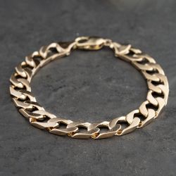 Second Hand 9ct Yellow Gold 8.5 Inch Curb Chain Bracelet 41081295