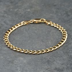 Second Hand 9ct Yellow Gold 7.5 Inch Curb Chain Bracelet 41081297
