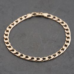 Second Hand 9ct Yellow Gold 8.5 Inch Curb Chain Bracelet 41081302