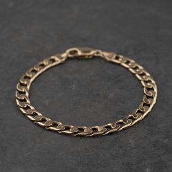 Second Hand 9ct Yellow Gold 8 Inch Curb Chain Bracelet 41081303