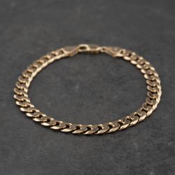 Second Hand 9ct Yellow Gold 8 Inch Curb Chain Bracelet 41081304
