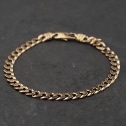 Second Hand 9ct Yellow Gold 9 Inch Curb Chain Bracelet 41081307