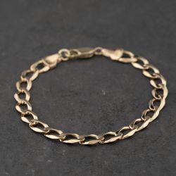 Second Hand 9ct Yellow Gold 8.5 Inch Curb Chain Bracelet 41081308