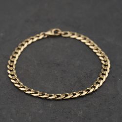 Second Hand 9ct Yellow Gold 8.5 Inch Curb Chain Bracelet 41081310