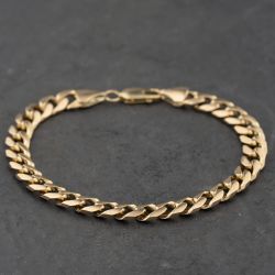 Second Hand 9ct Yellow Gold 9.5 Inch Curb Chain Bracelet 41081314