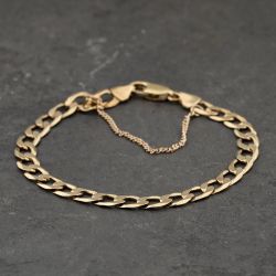 Second Hand 9ct Yellow Gold 8 Inch Curb Chain Bracelet 41081319