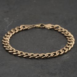 Second Hand 9ct Yellow Gold 8.5 Inch Curb Chain Bracelet 41081324