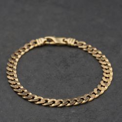 Second Hand 9ct Yellow Gold 8 Inch Curb Chain Bracelet 41081334