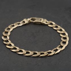 Second Hand 9ct Yellow Gold 9.5 Inch Curb Chain Bracelet 41081336