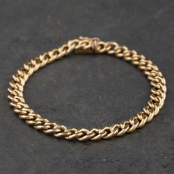 Second Hand 9ct Yellow Gold 8 Inch Curb Chain Bracelet 41081339