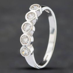 Second Hand 9ct White Gold Cubic Zirconia Half Eternity Ring 41101771