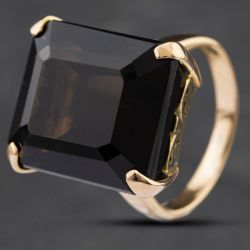 Second Hand Vintage Yellow Gold Smokey Quartz Dress Ring 41102018