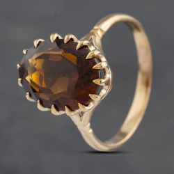 Second Hand 9ct Yellow Gold Citrine Oval Dress Ring 41102874