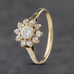 Second Hand 9ct Yellow Gold Cubic Zirconia Cluster Ring 41102986
