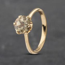 Second Hand 18ct Yellow Gold 2.17ct Turkizite 6 Claw Solitaire Ring 41103004