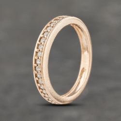 Second Hand 9ct Rose Gold Cubic Zirconia Half Eternity Ring 41103234