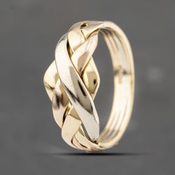 Second Hand 14ct Three Colour Gold Puzzle Dress Ring 41103280