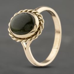 Second Hand 9ct Yellow Gold Agate Cabahon Dress Ring 41103310