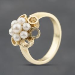 Second Hand 14ct Yellow Gold Cultured Pearl Cluster Ring 41103357
