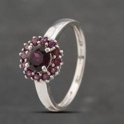 Second Hand 9ct White Gold Tourmaline Round Cluster Ring 41103454