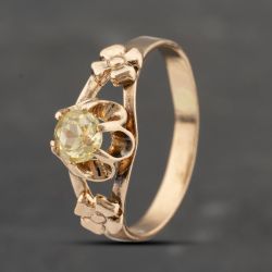 Second Hand 14ct Rose Gold Paste Flower Shoulders Dress Ring 41103465