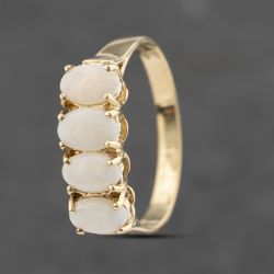 Second Hand 9ct Yellow Gold Opal Oval Four Stone Ring 41103491