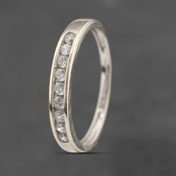 Second Hand 9ct White Gold Cubic Zirconia Channel Set Half Eternity Ring 41103498