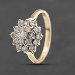 Second Hand 14ct Yellow Gold Cubic Zirconia Round Cluster Ring 41103499