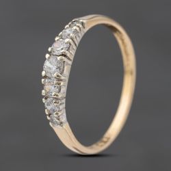 Second Hand 9ct Yellow Gold Cubic Zirconia Half Eternity Ring 41103561