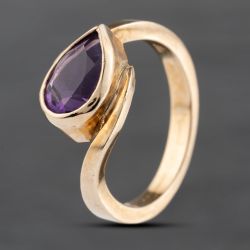 Second Hand 9ct Yellow Gold Amethyst Dress Ring 41103572