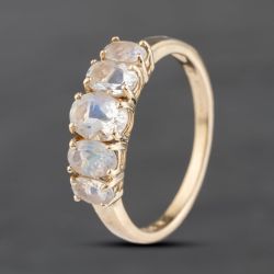 Second Hand 9ct Yellow Gold Moonstone Five Stone Ring 41103577