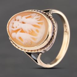 Second Hand Vintage Yellow Gold Oval Three Graces Cameo Ring 41103592