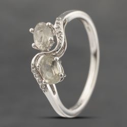 Second Hand 9ct Yellow Gold Topaz & Cubic Zirconia Crossover Ring 41103618