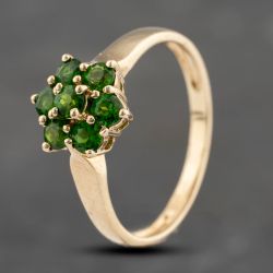 Second Hand 9ct Yellow Gold Diopside Cluster Ring 41103627