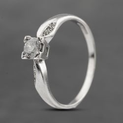 Second Hand 9ct White Gold Cubic Zirconia Solitaire Ring 41103642
