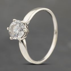 Second Hand 9ct White Gold Cubic Zirconia Solitaire Ring 41103643