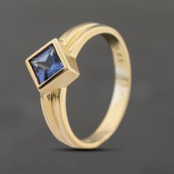 Second Hand 18ct Yellow Gold 0.65 Tanzanite Rubover Set Dress Ring 41103724