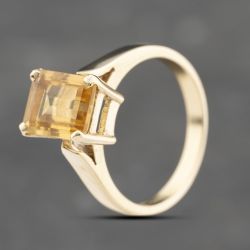 Second Hand 9ct Yellow Gold Citrine Oblong Dress Ring 41103737